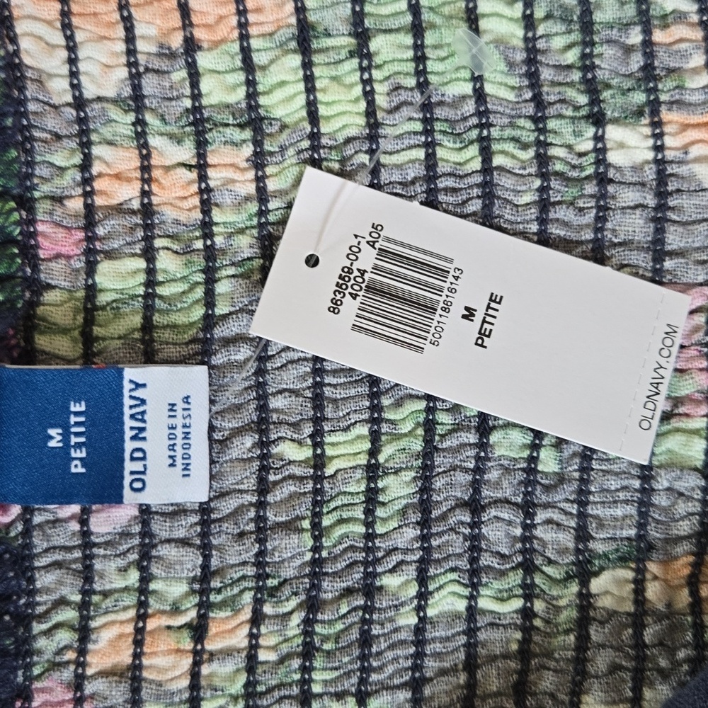 NEW Old Navy Wide Leg Blue Floral Linen-Blend Adjustable Strap Jumpsuit - MP - Picture 10 of 13